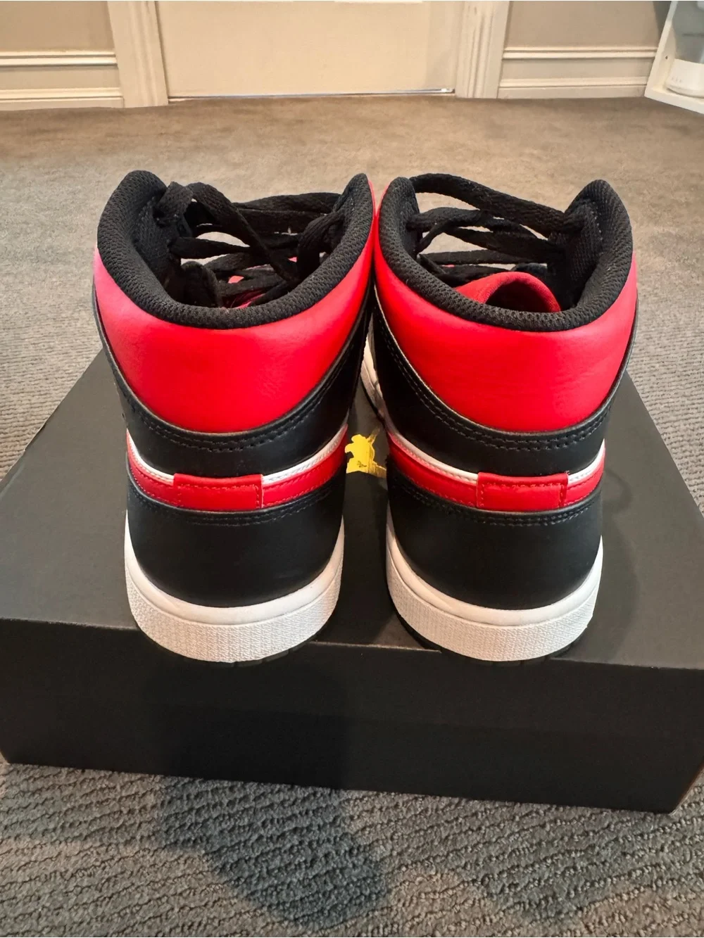 Air Jordan 1 Mid Men’s Sneakers in Red/Black/White